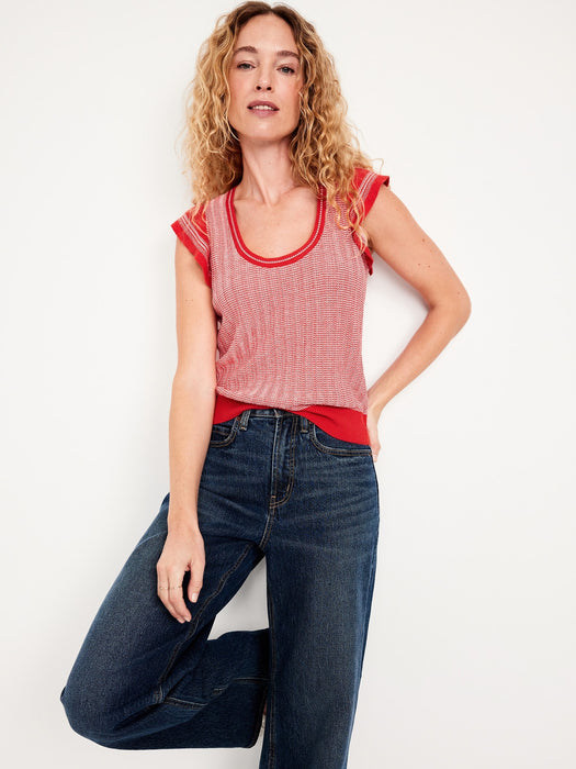 Flutter-Sleeve Sweater