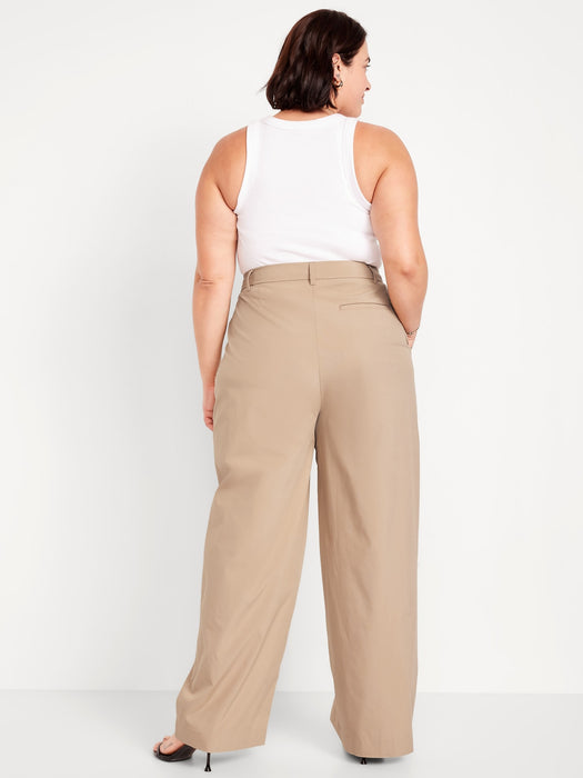 Extra High-Waisted Poplin Taylor Wide-Leg Trouser Pants