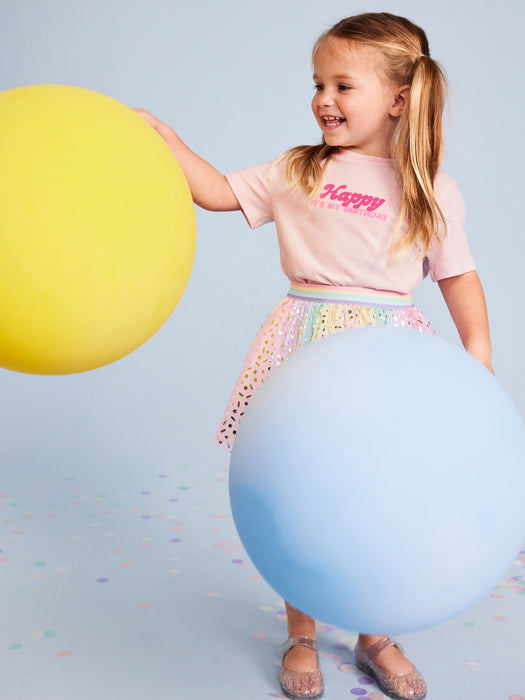 Birthday Graphic T-Shirt for Toddler Girls