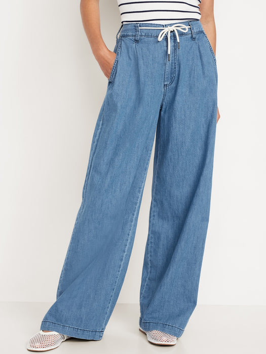 High-Waisted Super Wide-Leg Drapey Jeans