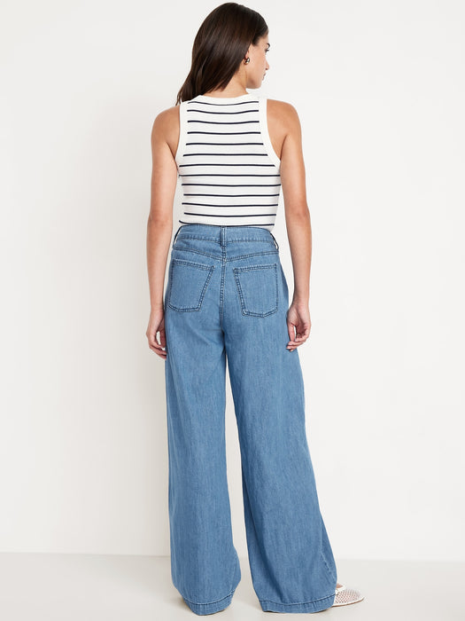 High-Waisted Super Wide-Leg Drapey Jeans