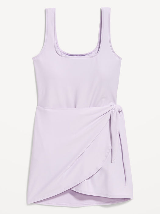 Matte Side-Tie Swim Dress