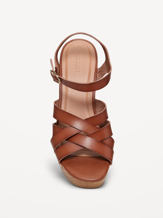 Faux-Leather Clog Sandals