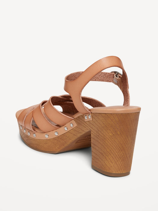 Faux-Leather Clog Sandals