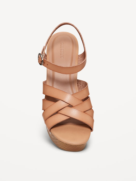 Faux-Leather Clog Sandals