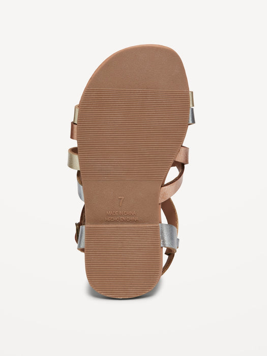 Faux-Leather Strappy Sandals for Toddler Girls