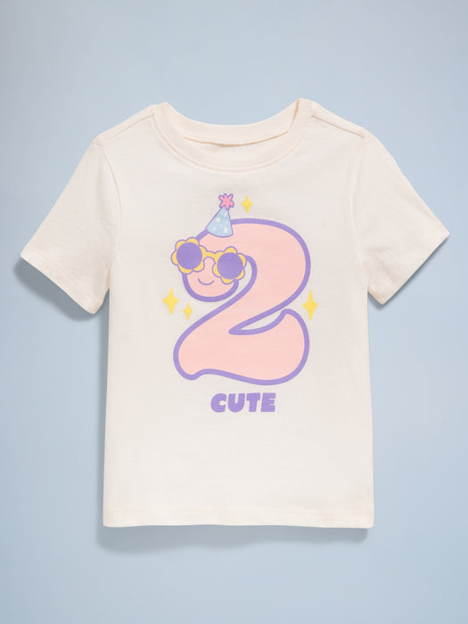 Birthday Graphic T-Shirt for Toddler Girls