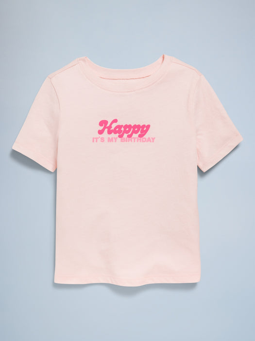 Birthday Graphic T-Shirt for Toddler Girls