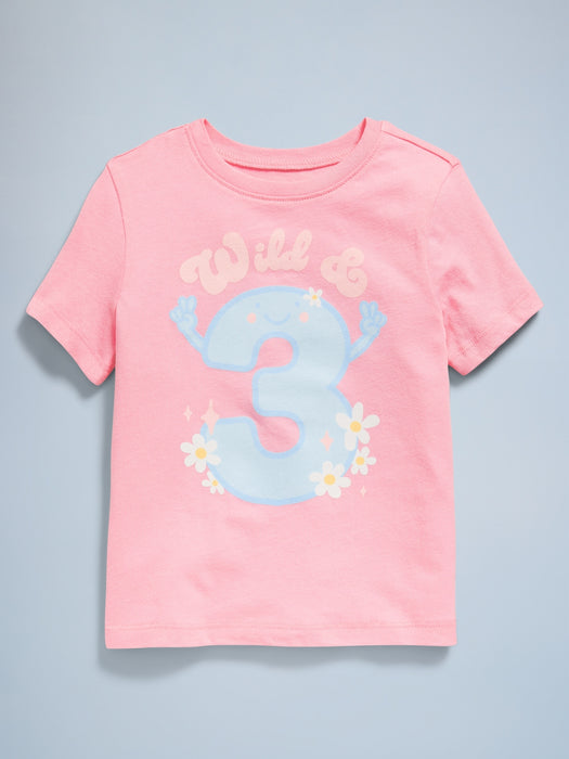 Birthday Graphic T-Shirt for Toddler Girls
