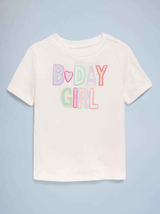 Birthday Graphic T-Shirt for Toddler Girls