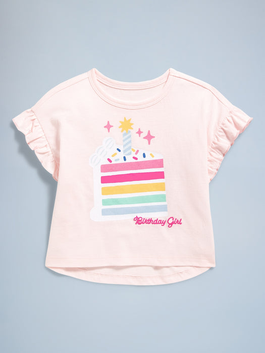 Birthday Graphic T-Shirt for Toddler Girls