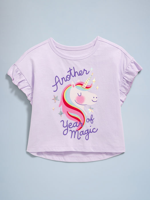 Birthday Graphic T-Shirt for Toddler Girls