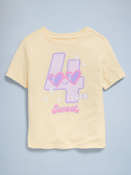 Birthday Graphic T-Shirt for Toddler Girls
