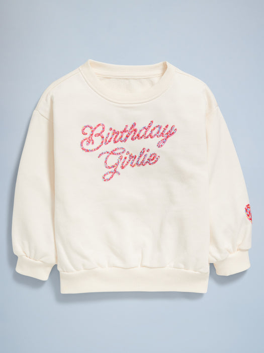 Birthday French-Terry Graphic Sweatshirt for Toddler Girls