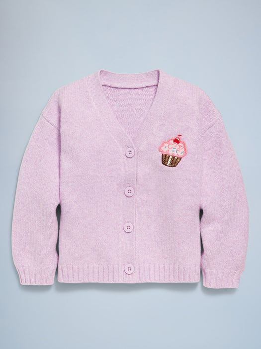 SoSoft Birthday Embroidered Cardigan Sweater for Toddler Girls