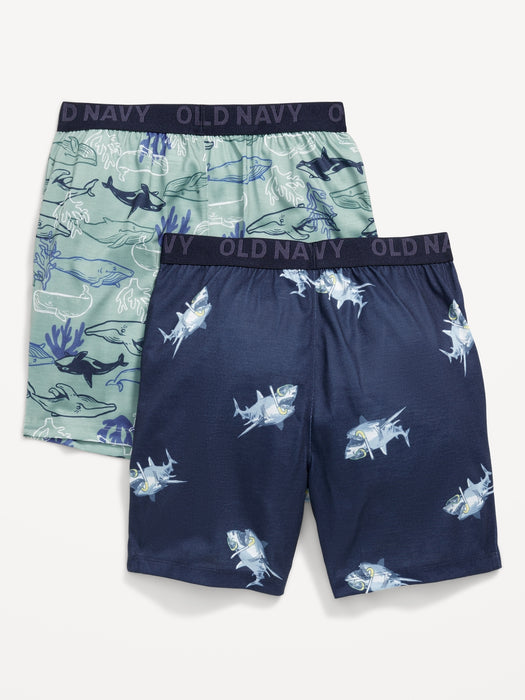 Printed Jersey-Knit Pajama Jogger Shorts for Boys