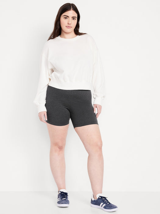 High-Waisted Jersey Biker Shorts -- 6-inch inseam