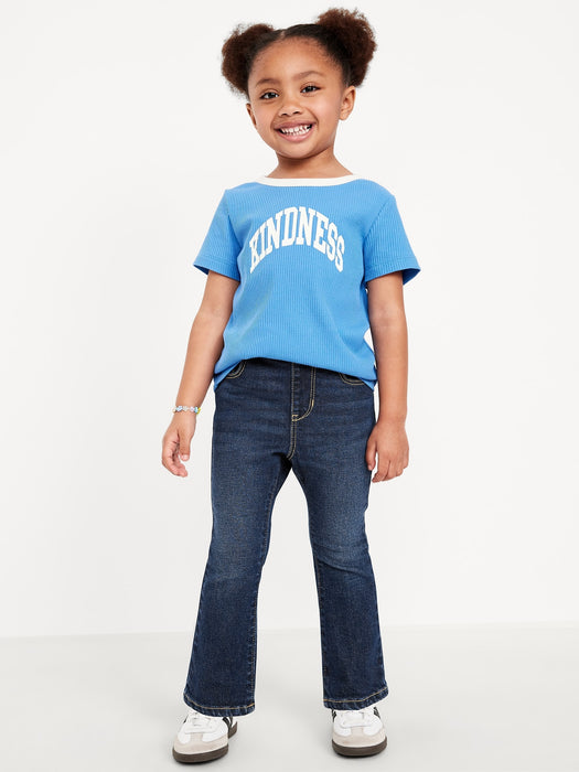 Wow High-Waisted Flare-Leg Pull-On Jeans for Toddler Girls