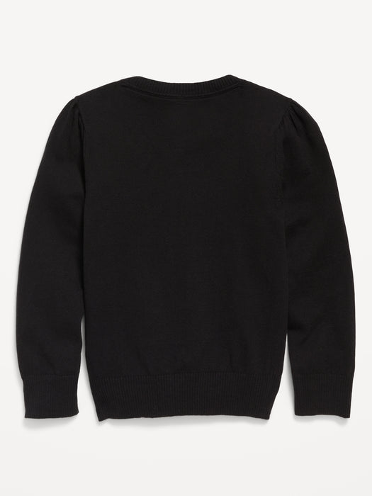 School Uniform Button-Up Cardigan for Girls