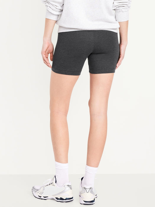 High-Waisted Jersey Biker Shorts -- 6-inch inseam