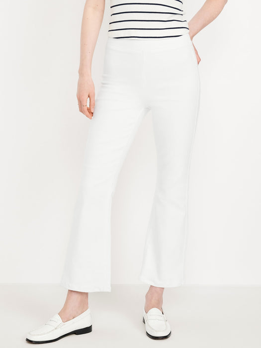 High-Waisted Weekender Pull-On Crop Flare Jeans
