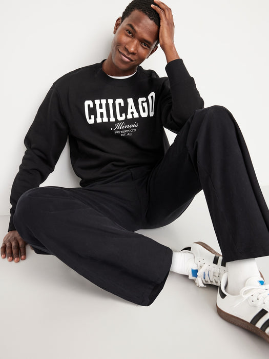 Loose Graphic Rotation Crew-Neck Sweatshirt