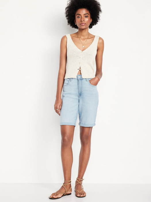 High-Waisted Wow Jean Shorts -- 9-inch inseam