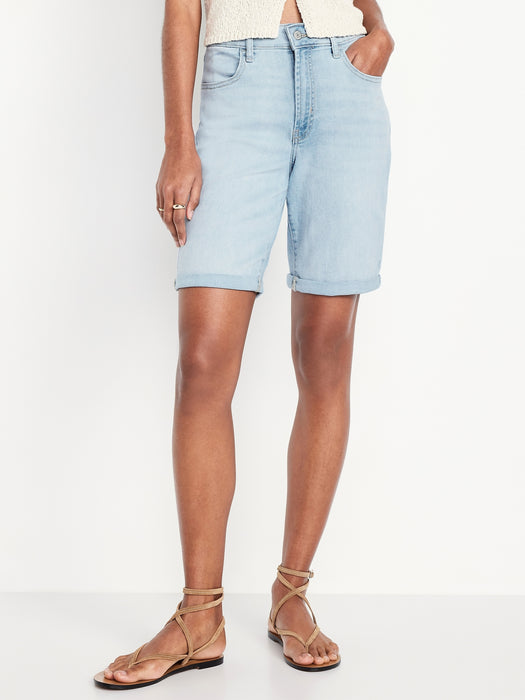High-Waisted Wow Jean Shorts -- 9-inch inseam