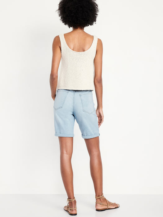 High-Waisted Wow Jean Shorts -- 9-inch inseam