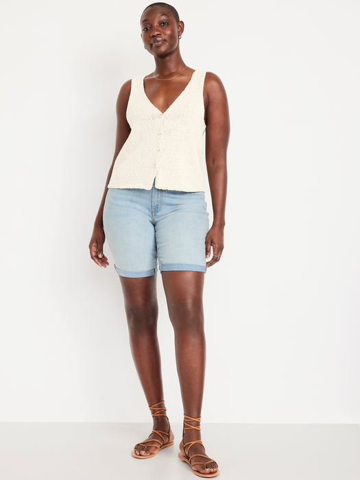 High-Waisted Wow Jean Shorts -- 9-inch inseam