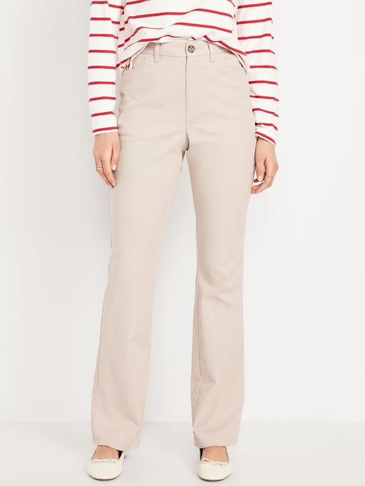 High-Waisted Uniform Boot-Cut Pants