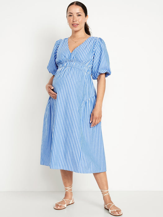 Maternity Waist-Defined Midi Dress
