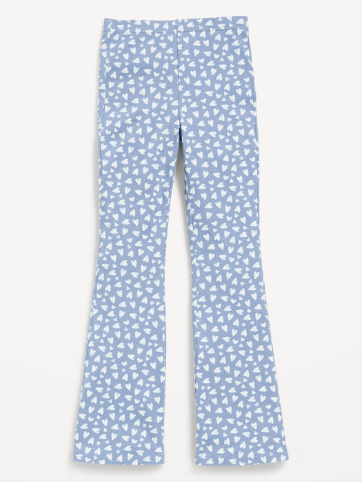 Printed High-Waisted Flared Leggings for Girls