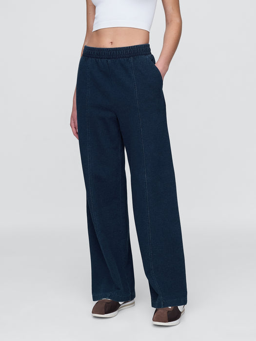 Seamed Wide-Leg Sweatpants