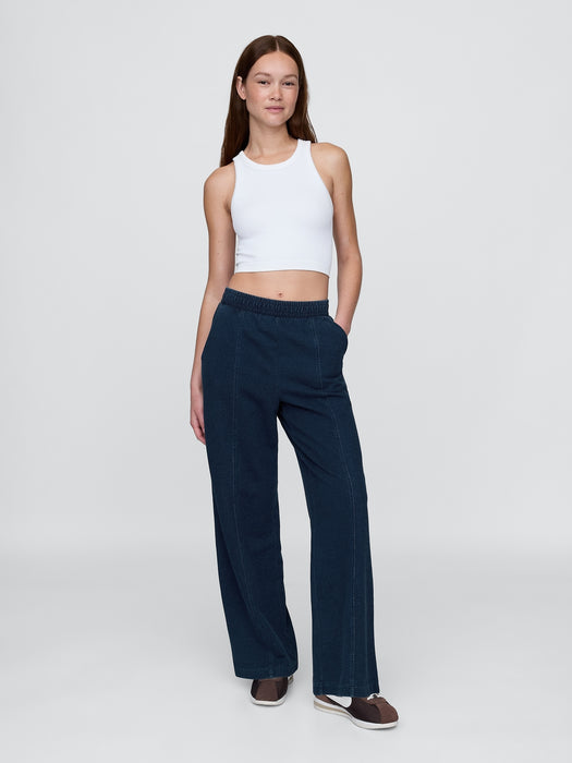 Seamed Wide-Leg Sweatpants