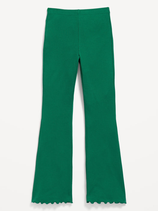 High-Waisted Ribbed Flared Leggings for Girls