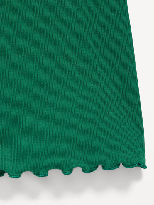 High-Waisted Ribbed Flared Leggings for Girls