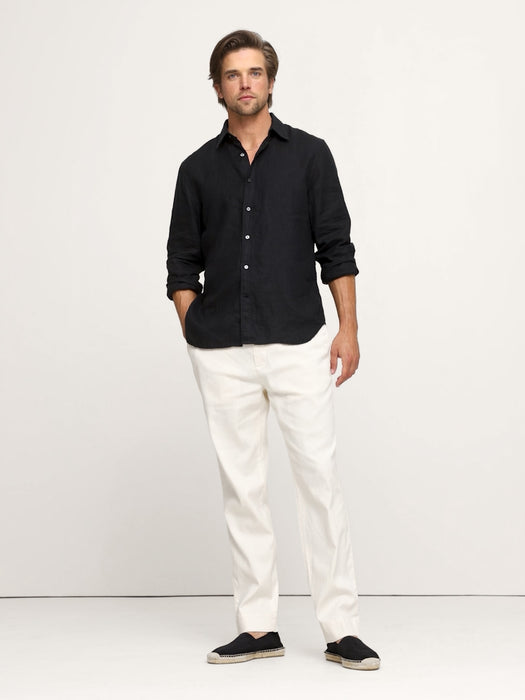 Italian Linen-Cotton Pull-On Pant