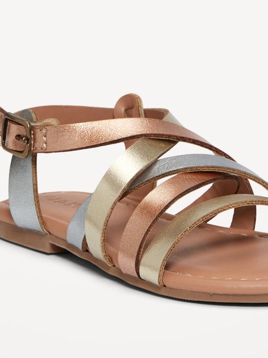 Faux-Leather Strappy Sandals for Toddler Girls