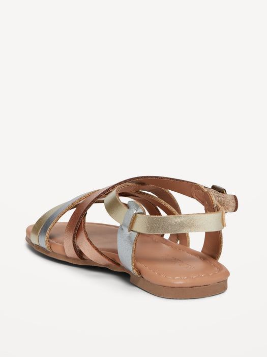 Faux-Leather Strappy Sandals for Toddler Girls
