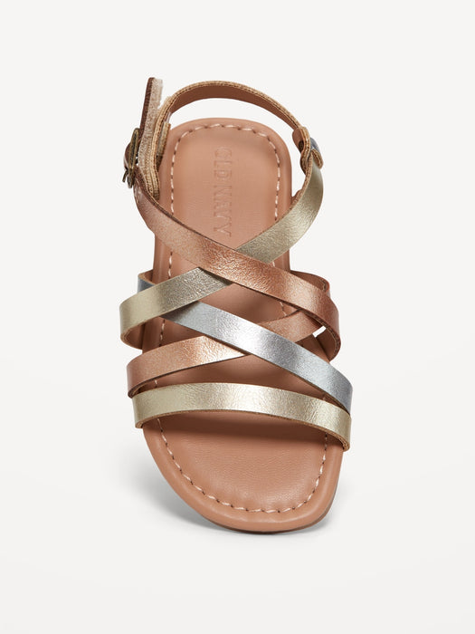 Faux-Leather Strappy Sandals for Toddler Girls