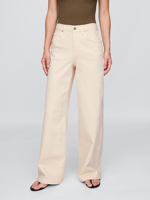 High Rise Stride Wide-Leg Jeans