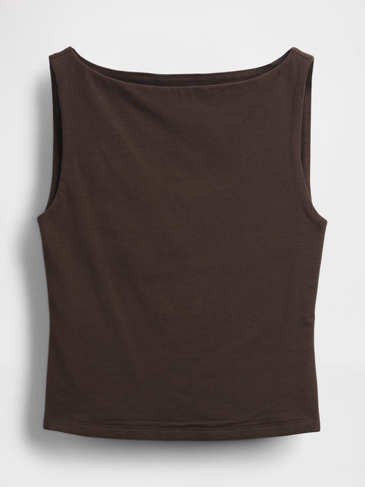 CloseKnit Jersey Boatneck Crop Tank Top