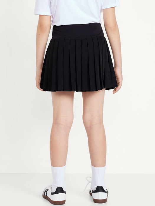 High-Waisted Pleated Performance Skort for Girls