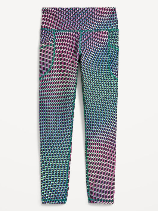 High-Waisted PowerSoft 7/8-Length Side-Pocket Leggings for Girls