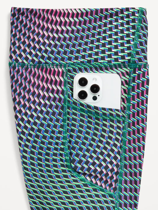 High-Waisted PowerSoft 7/8-Length Side-Pocket Leggings for Girls