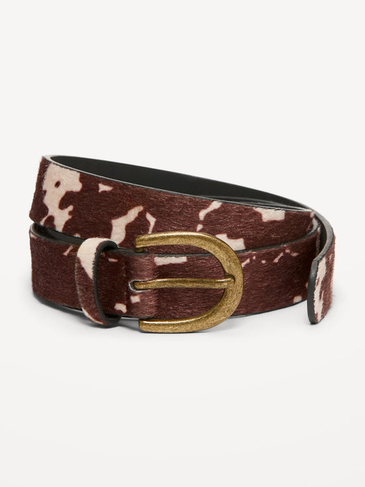Faux-Haircalf Belt for Women