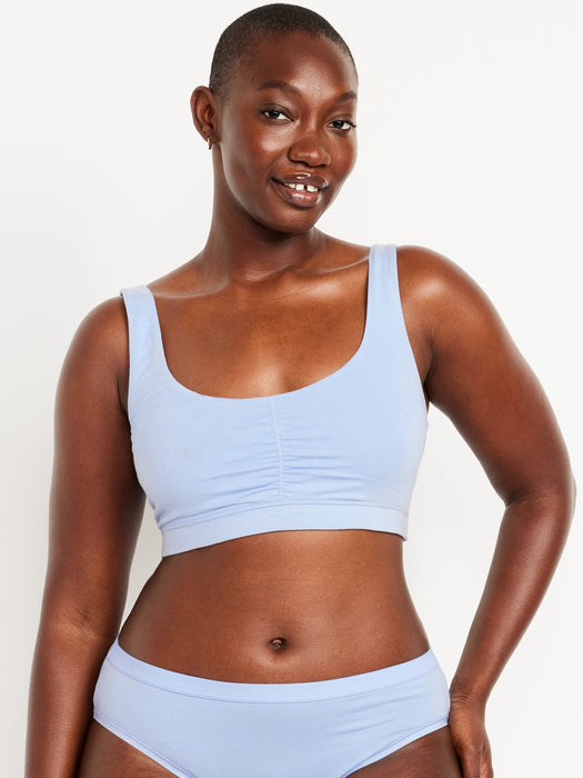 Ruched Cotton Bralette