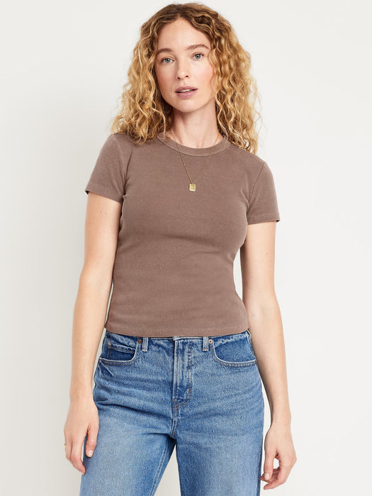 Snug Crop Ribbed T-Shirt