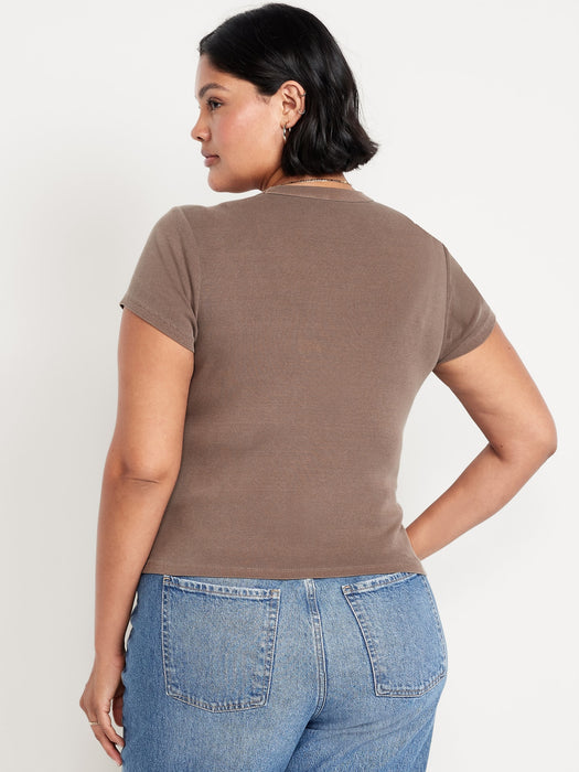 Snug Crop Ribbed T-Shirt